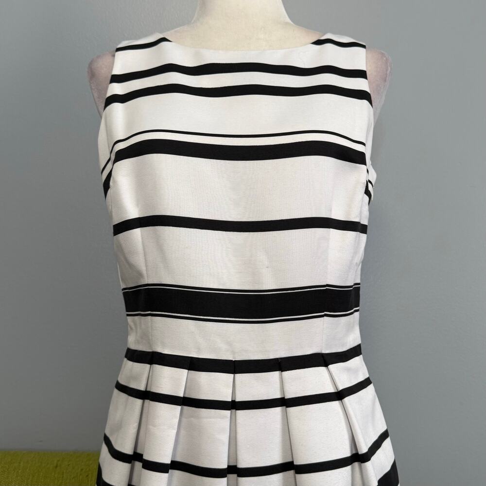 White House Black Market Striped Sleeveless Fit and Flare Dress 8 - Picture 2 of 6